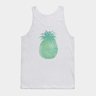 Watercolor Design in Turquoise and Greens Filled Pineapple Design Tank Top